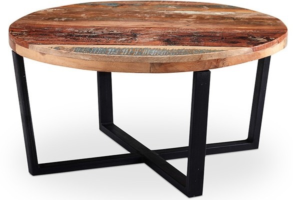 Table basse relevable ronde bois