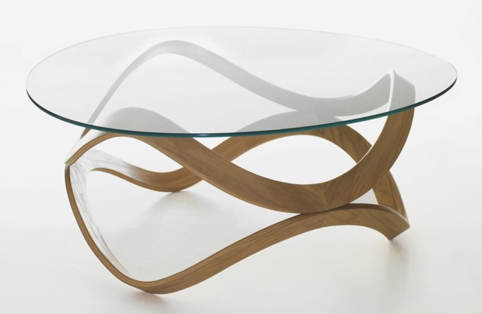 Table basse design bois et verre