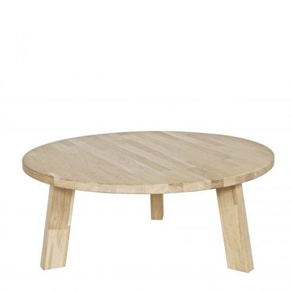 Table basse ronde en bois brut