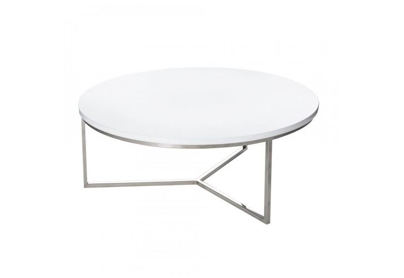 Table basse ronde blanc en bois