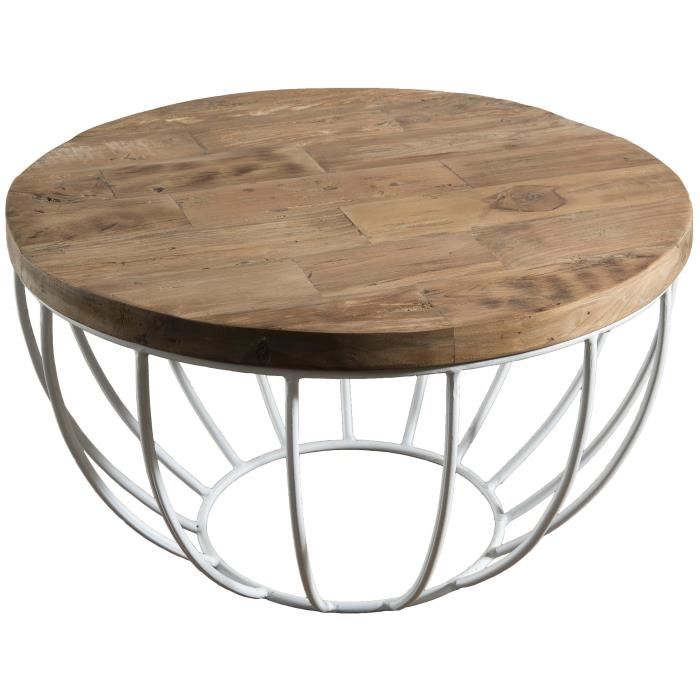 Table basse ronde bois moderne