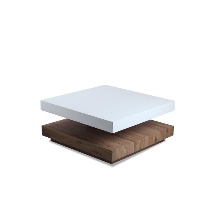Table basse laqué blanc bois