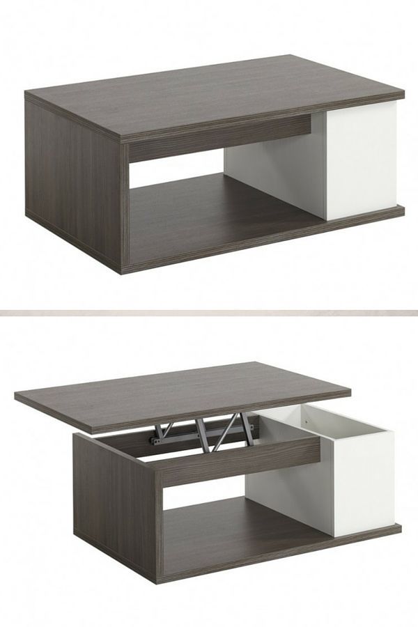 Table basse relevable taupe