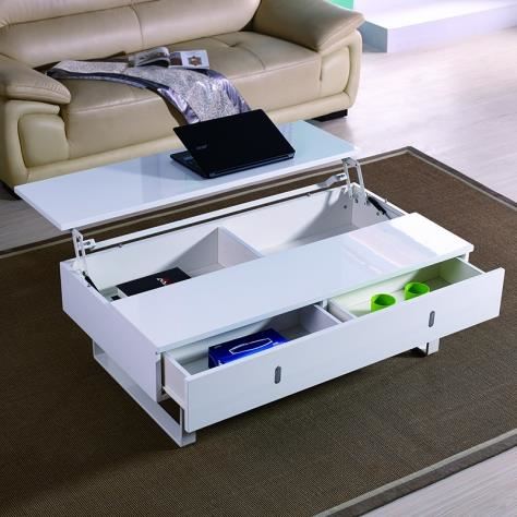 Table basse transformable relevable