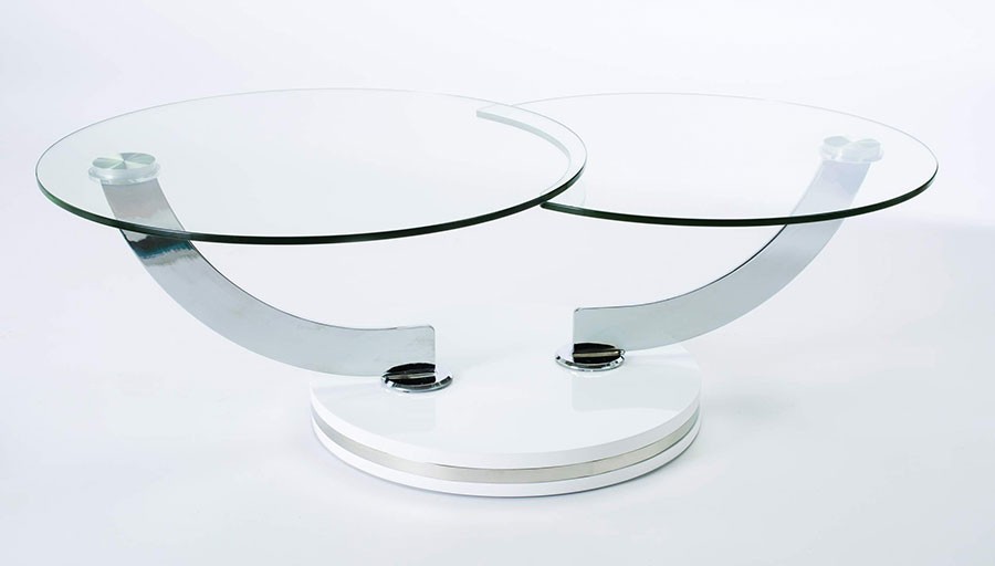 Table basse design ronde verre
