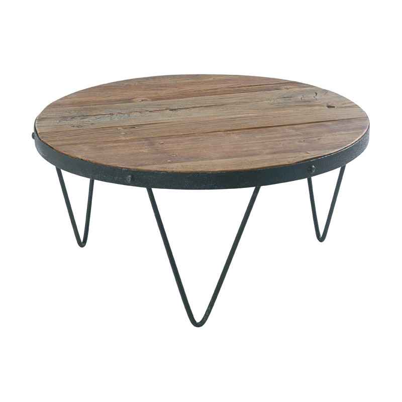 Table basse ronde de salon en bois