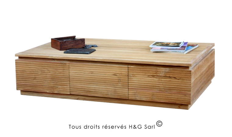 Table basse rangement bois
