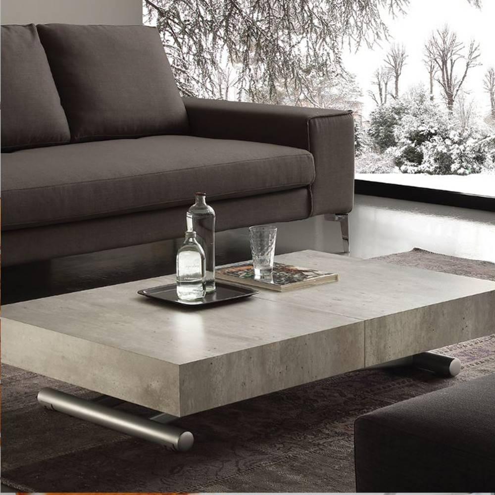 Table basse relevable beton