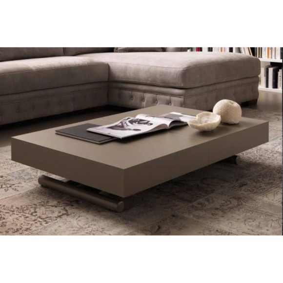 Table basse relevable couleur taupe