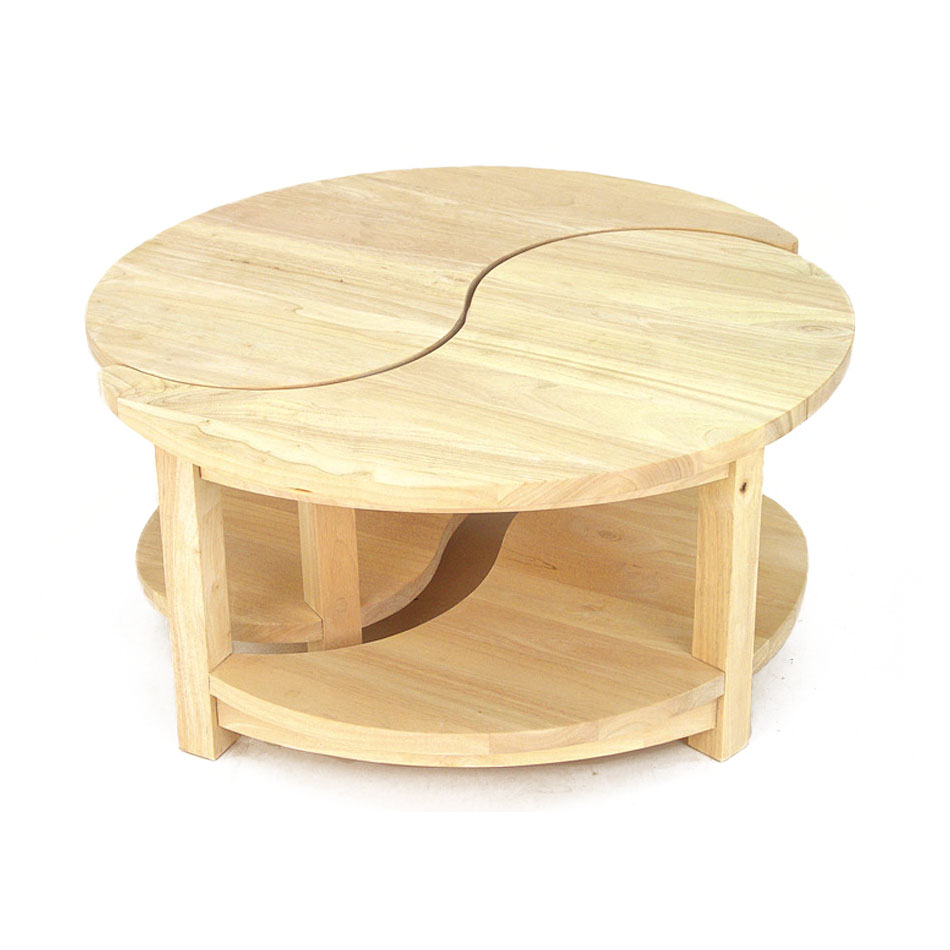 Table basse bois brut ronde