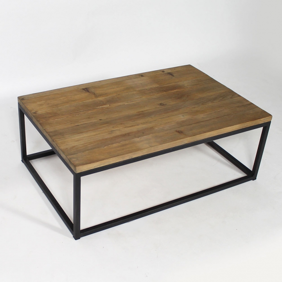 Table basse metal noir et bois