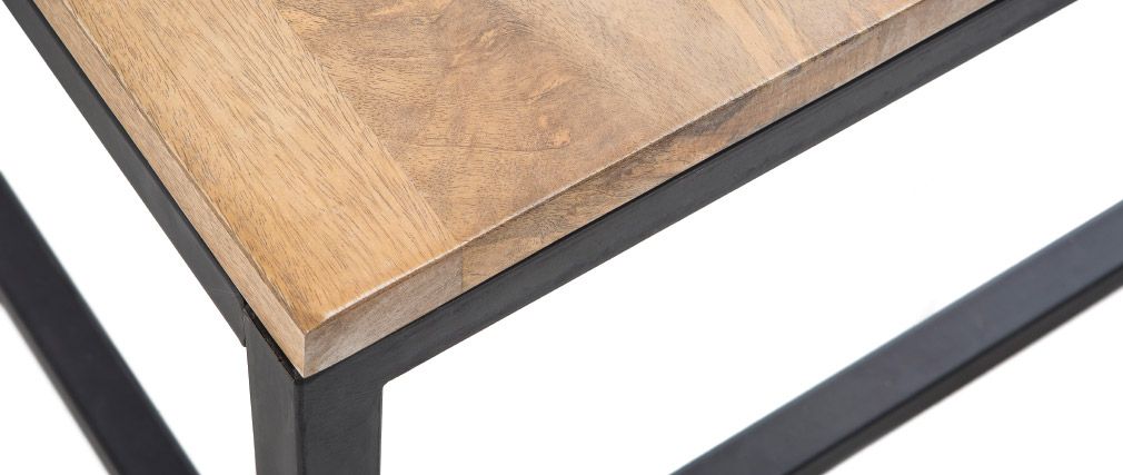 Table basse rectangle bois metal