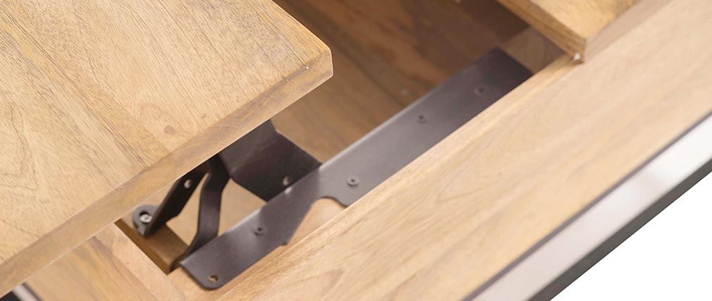 Table basse relevable bois et metal