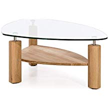 Table basse contemporaine en verre et bois
