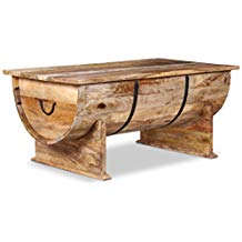 Table basse rectangulaire métal et bois
