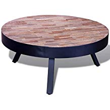 Table basse de salon en bois ronde