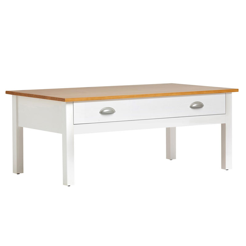 Table basse rectangulaire en métal et bois longueur 120cm swansea