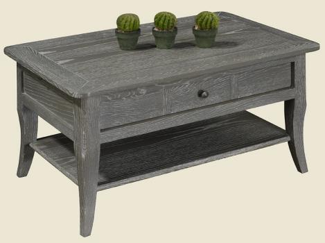 Table basse bois massif gris