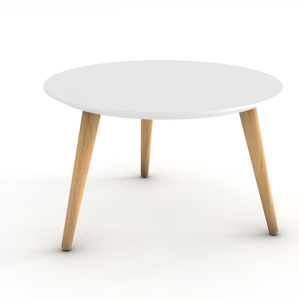 Table basse bois naturel blanc