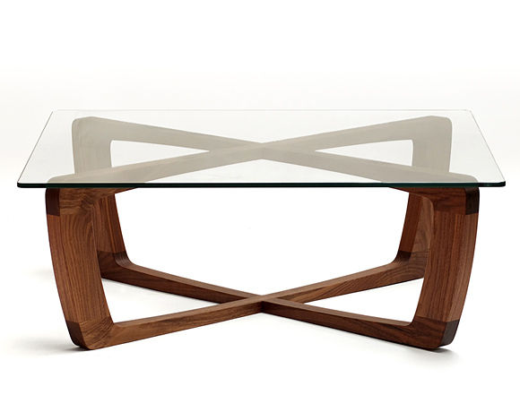Table basse verre bois moderne