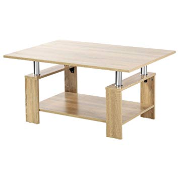 Table basse bois avec etagere