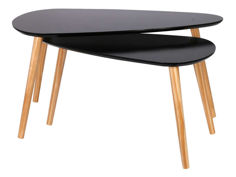 Conforama table basse bois et noir