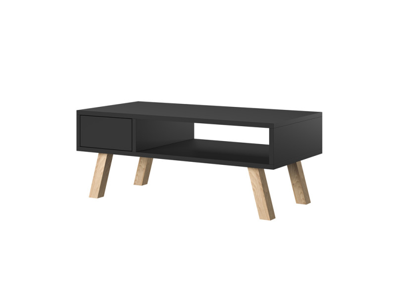 Table basse en bois et noir