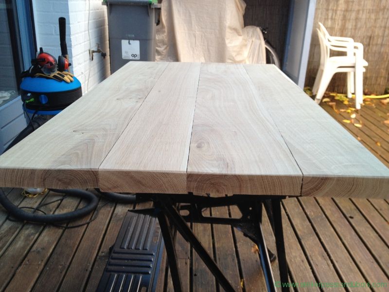 Fabriquer plateau table basse bois