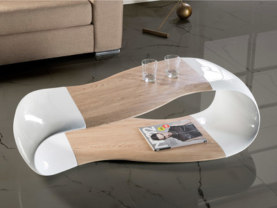 Petite table basse blanc et bois