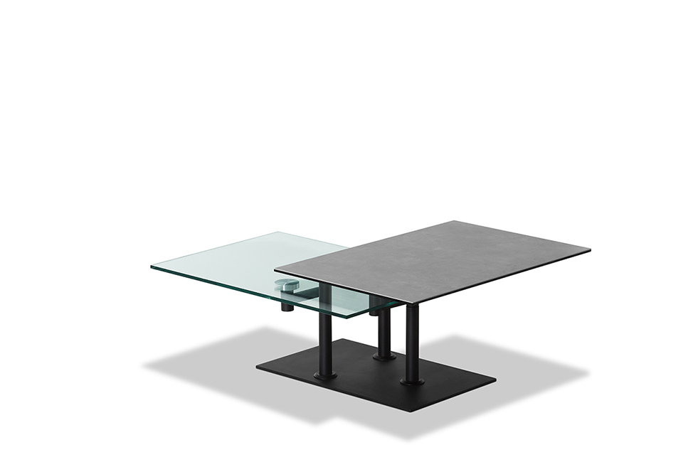 Table basse bois et verre crozatier