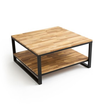 Table basse carrée bois acier