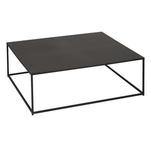 Table basse industrielle carrée métal et bois 90x90x44 lali