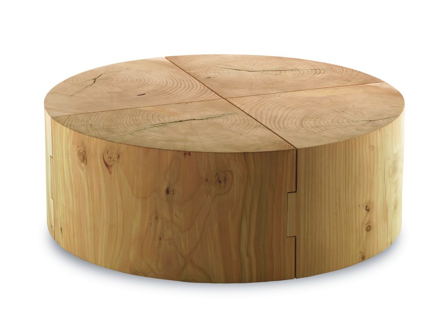 Table basse rond bois massif