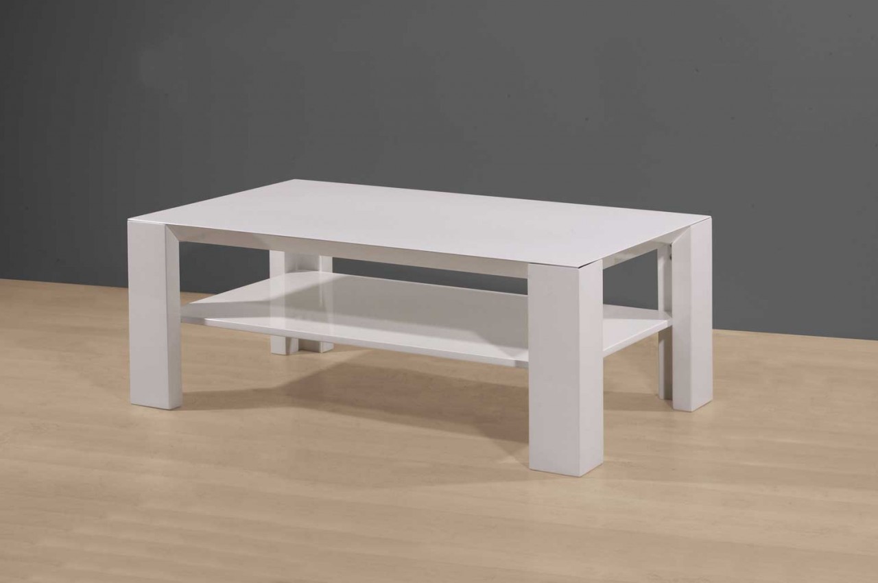 Grande table basse en bois blanc