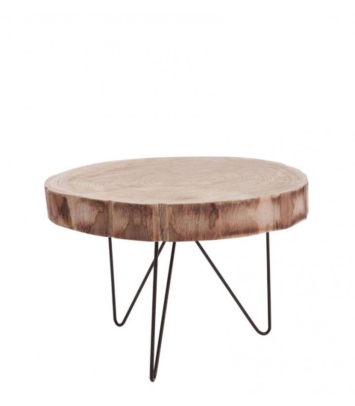 Table basse bois naturel ronde