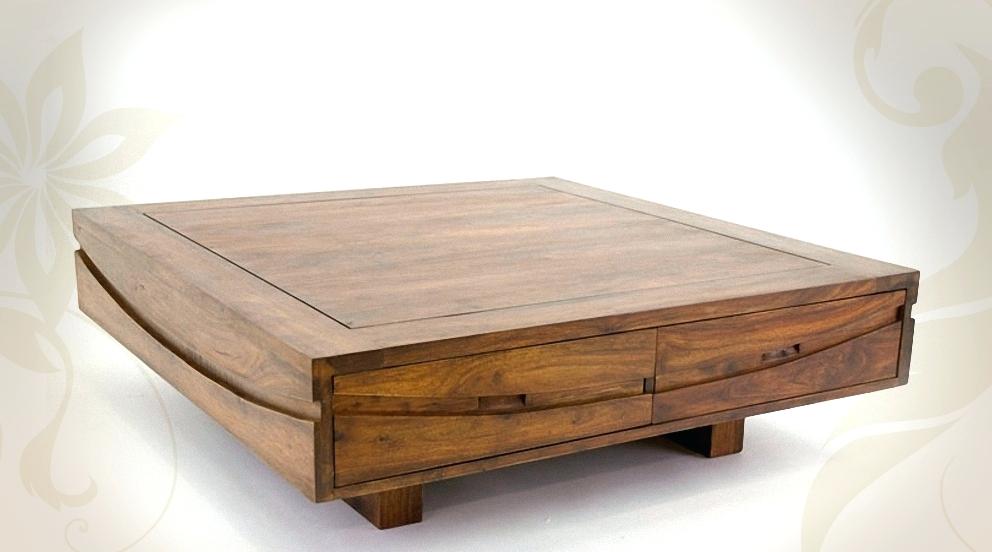 Grande table basse bois exotique
