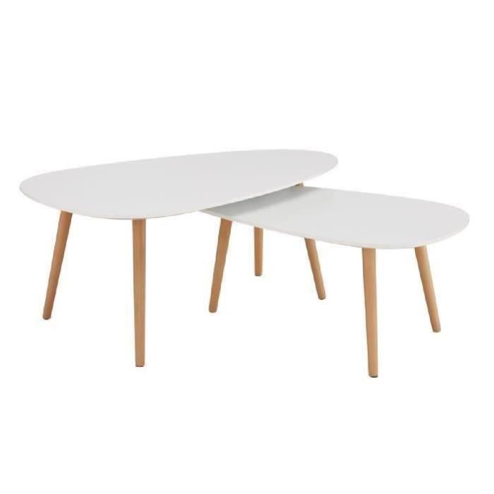 Table basse scandinave blanche pas chere