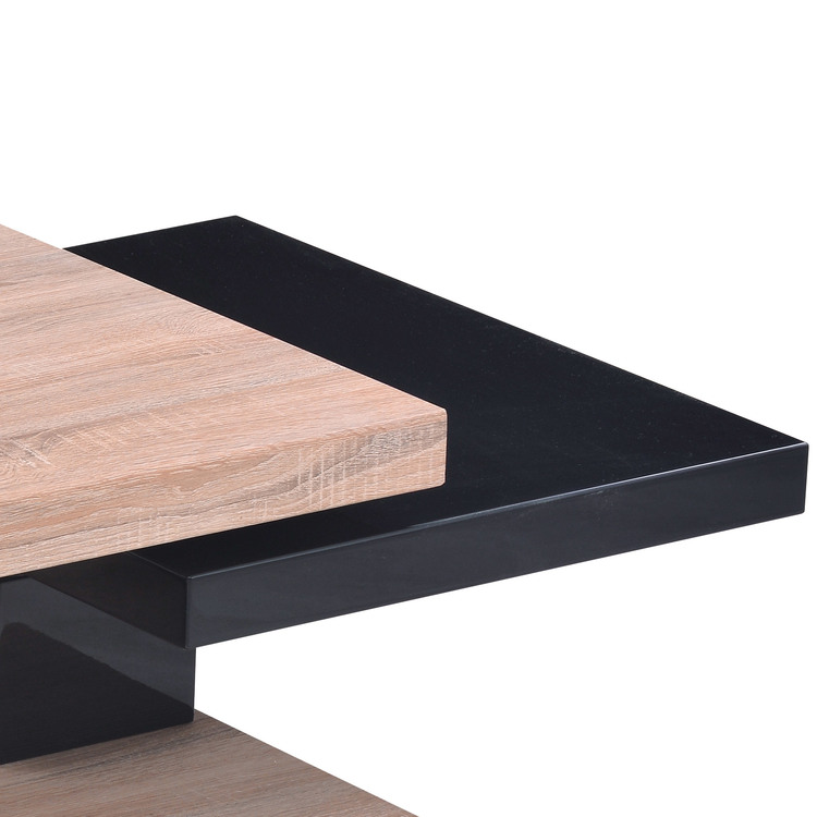 Table basse rectangulaire en bois laqué plateau pivotant l80cm jade