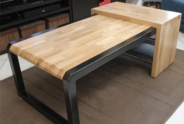 Table basse design bois et acier