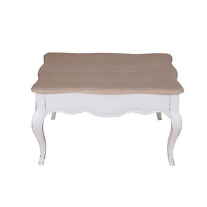 Table basse blanche bois massif