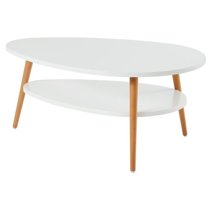 Table basse ovale en bois pas cher