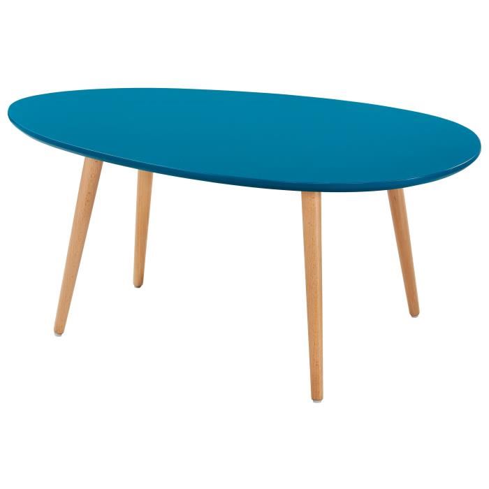 Table basse bois scandinave ovale