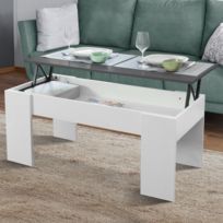 Table basse design dessus en bois laqué blanc martens