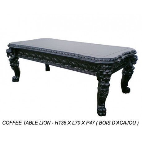 Table basse bois noir baroque