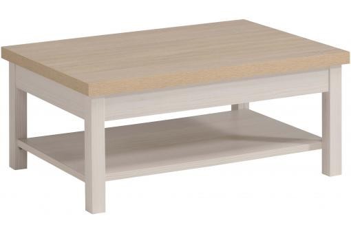 Table basse en bois blanchie