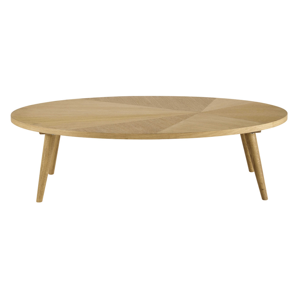 Table basse bois ovoide