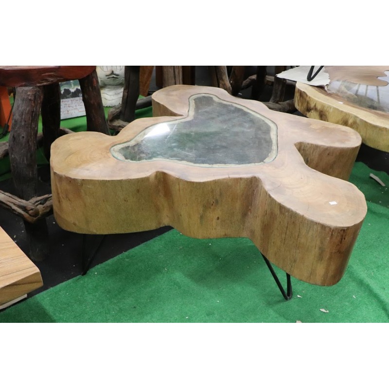 Table basse bois recomposé