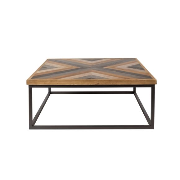 Table basse carrée noire bois
