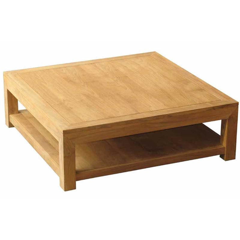 Table basse carrée bois acajou cannelle 90cm louna