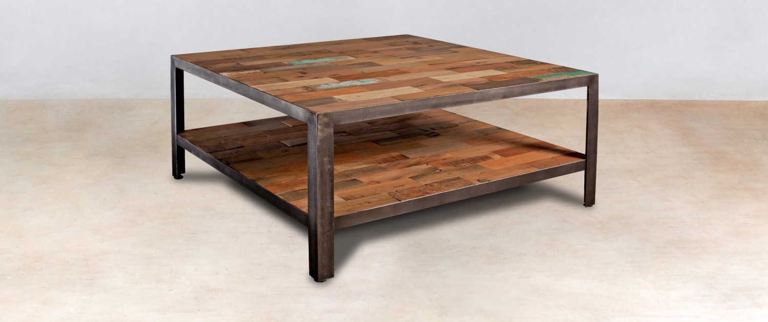 Table basse en bois 2 plateaux